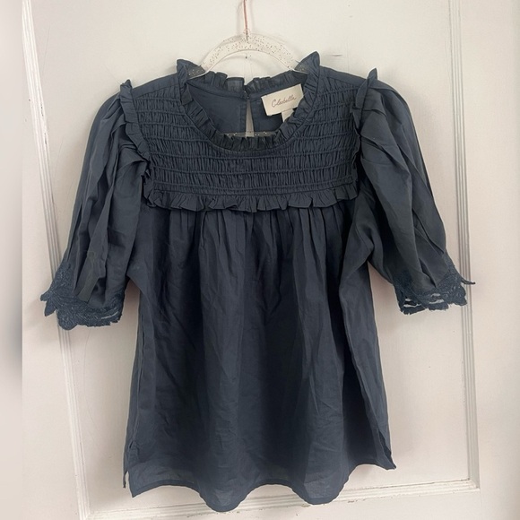 Cleobella Nicky Smocked Ruffle Organic
Cotton Top $168 Size S - Picture 2 of 6